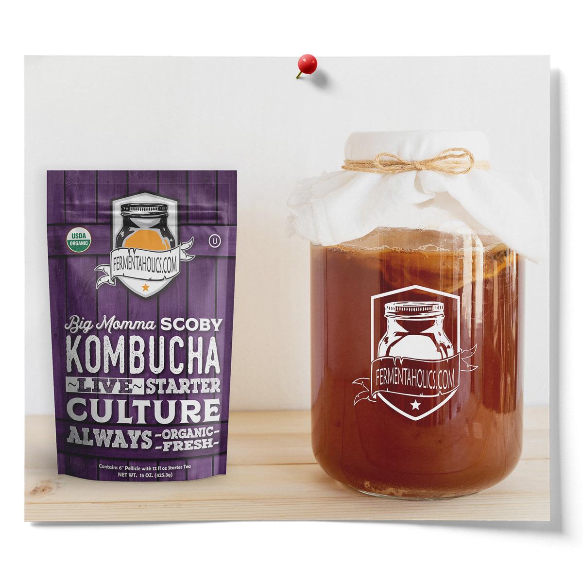 Big Momma Kombucha SCOBY - USDA Certified Organic Live Kombucha Starter Culture - 15 oz