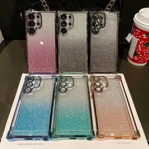 With Lens Protector Four-corner Anti-drop Glitter Phone Case  Suitable for Samsung  Galaxy Note10/note20/note10 Plus/note 20 Ultra
