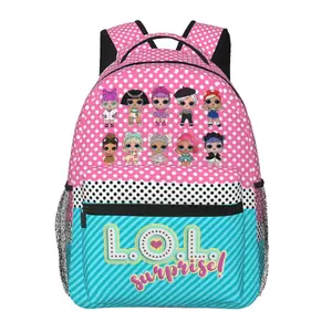 LOL Surprise Backpack L.O.L. Surprise Dolls Cute Bookbag with 1 Large Main Compartment & Front Utility Pocket Lil Kitty Queen Lightweight School Bag for Elementary & Middle School Students