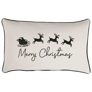 Sorra Home Merry Christmas Embroidered Sunbrella Pillow