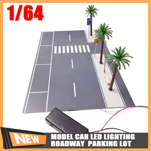 Diorama 1/64 Scale Car Garage Model Car Parking Lot Road Highway Scenery City Street View Roadway Scene Display Model Toy