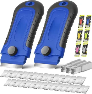 2 Pack Razor  Scraper with 30 count Extra , Scraper Tool for Cleaning, Glass, Stickers,  Scraper, Razor Scraper, Glass Scraper, Razor Scraper Tool, Glass Stove Top Scraper