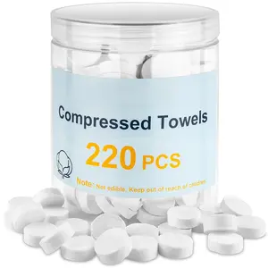 220 count Compressed Towels for , Mini Portable Compressed Towel Tablets, Disposable Washcloths for Travel, Compress Towels Camping Toilet Paper Hand Facial  Tissue