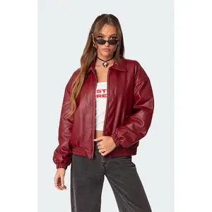 Edikted Women's Halley Faux Leather Bomber Jacket