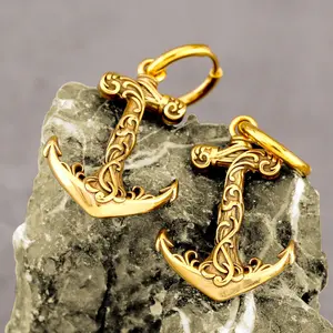 Stainless Steel Earrings Men's and Women's Anchor Boat Hook Earrings Earrings Easy Buckle Earrings