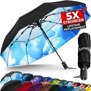 Tumella 9-Rib Design Blue Skies Umbrella Fiberglas