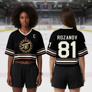 Heated Rivalry Crop Top Football Jersey, ROZANOV & HOLLANDER football Jersey, Connor Storrie Shirt, Ilya Rozanov Shane Hollander