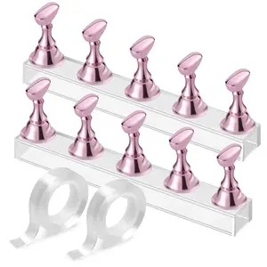 Acrylic Nail Art Display Stand for Painting -  Practice Holder With Double-sided Tape for Home DIY Salon Supplies