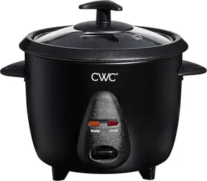 COOK WITH COLOR 6-Cup Rice Cooker 300-Watt Cooking Pot Kitchen Appliance, Black