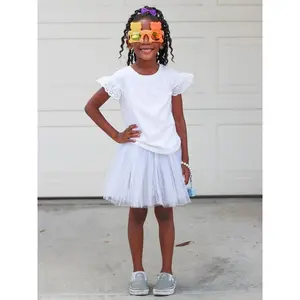 White Tutu Skirt for Girls – 3-Layer Tulle Ballet, Dance, and Dress-Up Costume Skirt