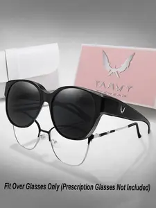 Tamwy Fit over Glasses for Women & Men, Comfortable Wear, Casual Eyewear, Tinted Lenses, PC Frame Material, All Seasons Use