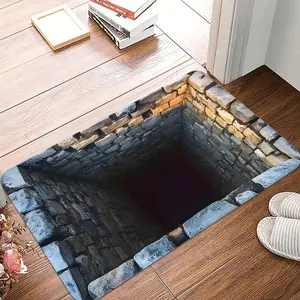 1 Piece of 2D Hole Print Decorative Welcome Doormat Soft Kitchen Floor Mat Living Room Decorative Rug Suitable for Indoor and Outdoor Home Decor Decorative Area Rug