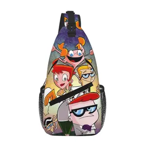 Dexter's Laboratory Crossbody Chest Bag Full Print Lightweight Durable Water Resistant Everyday Carry for Travel and Adventure