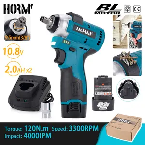 Hormy 120N.m Torque Brushless Electric Wrench 10.8V 3/8 inch Small Impact Driver Machine Home DIY Power Tool with  Stepless Speed Regulation Function