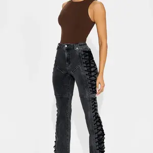 After Hours Lace Up Flare Pant - Fashion nova