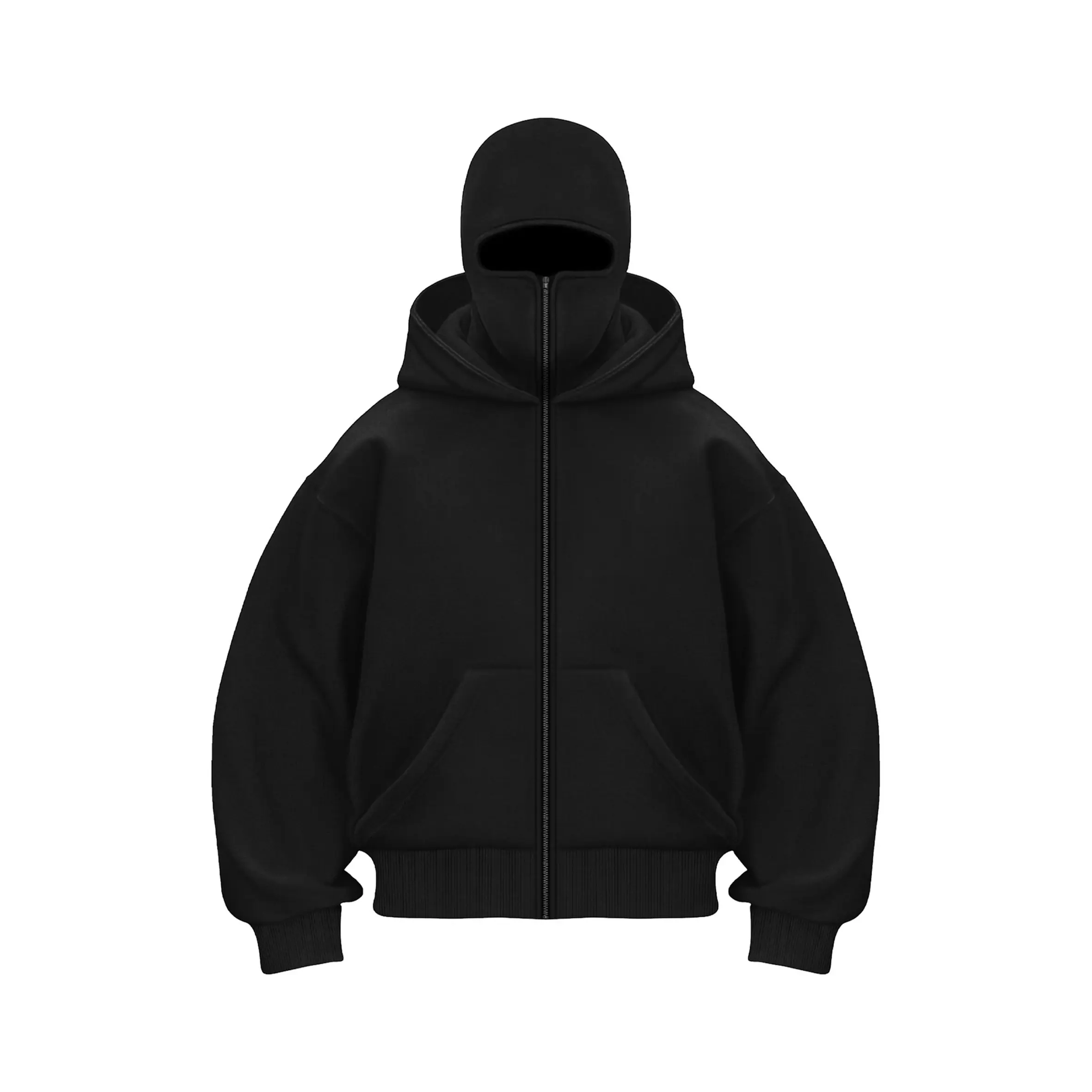 Balaclava Jacket Zip Up Fashion Double Layer Hoodie Hip Hop Outerwear Jacket Y2K Clothing for Men and Women Balaclava Jacket Zip Up Fashion Double Layer Hoodie Hip Hop Outerwear Jacket Y2K Clothing for Men and Women