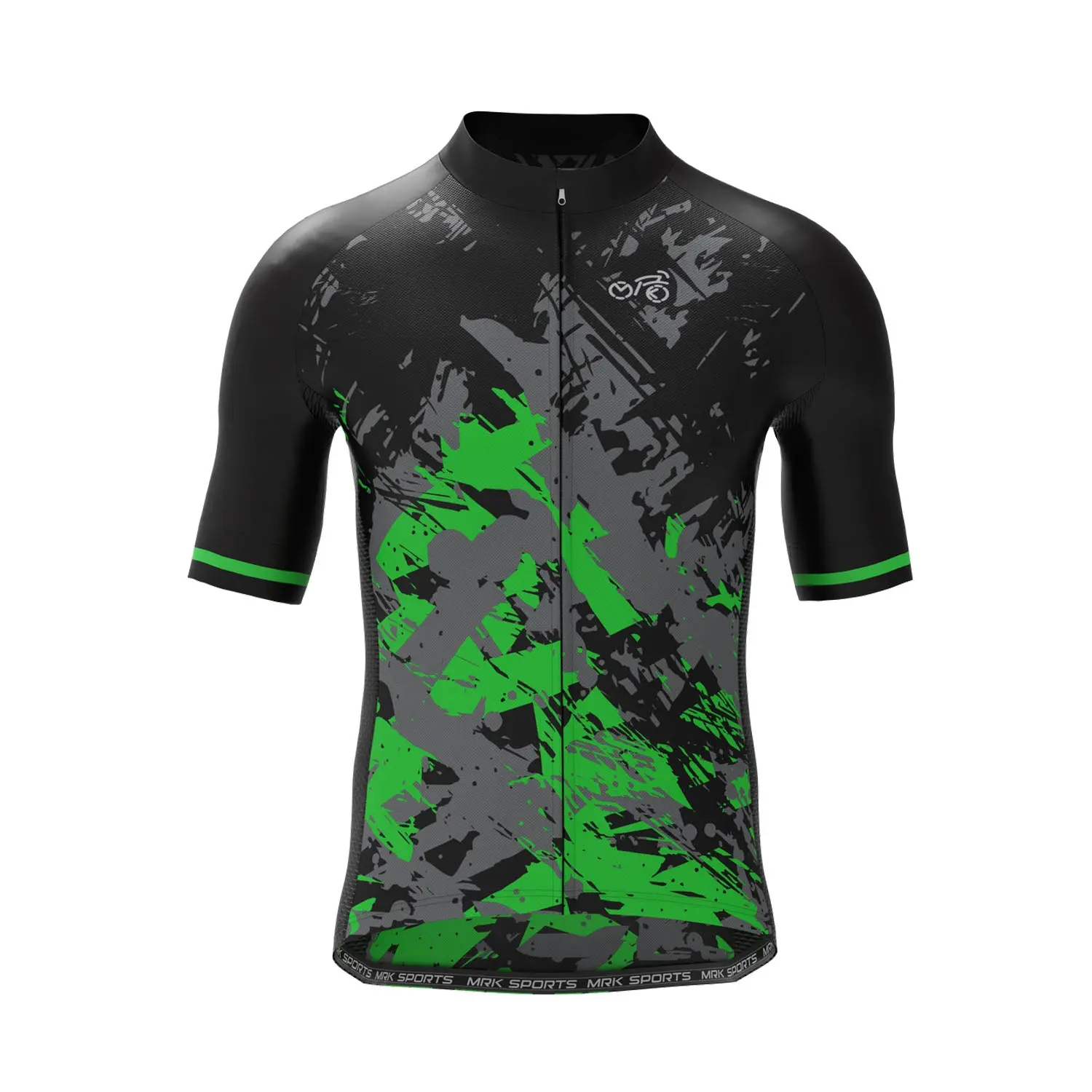 Men's Cycling Jersey - Green & Black, Sublimation Print