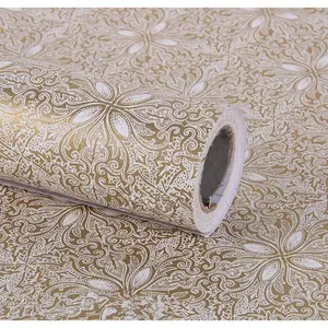 Floral Adhesive Paper Vinyl Shelf Liner Peel Stick Dresser Drawer Sticker Home Deco 17.7inch by 118inch ()