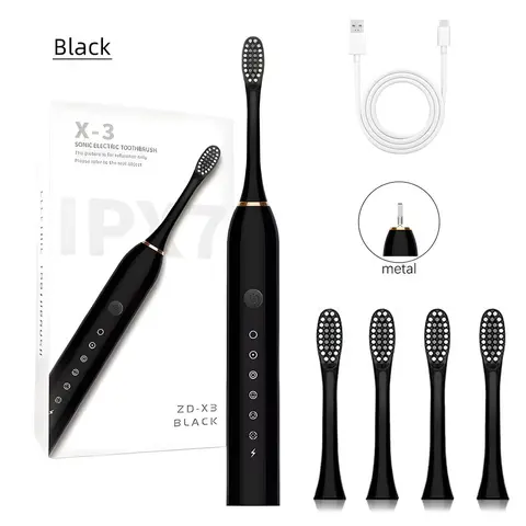 【Father's Day gift】Electric Toothbrush with 4 Brush Heads, IPX7 Waterproof 6 Modes 42000vpm with Smart Timers, Sonic rechargeable Electric Toothbrush for Adults