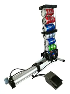 Auto Aluminum Can Crusher, Heavy Duty Pneumatic Cylinder Soda Beer Can Crusher, Eco-Friendly Recycling Tool (Automatic Foot Feeding Style)