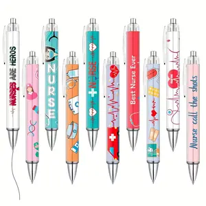 10/20pcs Nurse-Themed Ballpoint Pens, Lovely Cartoon Nurse Pens, Cute Retractable Nursing Pens, Funny Ink Ballpoint Pens for Medical Assistants, Students, Workers, Office Nurse Appreciation Gifts