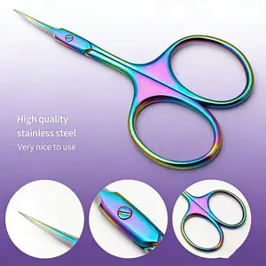 Third Generation Russian Style Skin Scissors, Titanium Bead Finish Stainless Steel for Cuticle Grooming