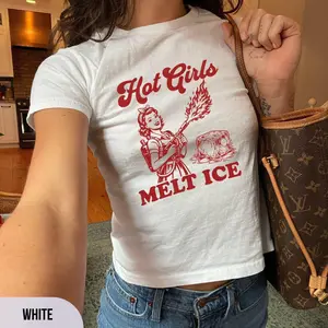 Hot Girls Melt ICE Y2k Baby Tee Pro-Immigration
