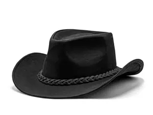 Black Outback Hat Shapeable into Leather Cowboy Hat Durable Leather Hats for Men | Western hat | Western Hats for Men and Women