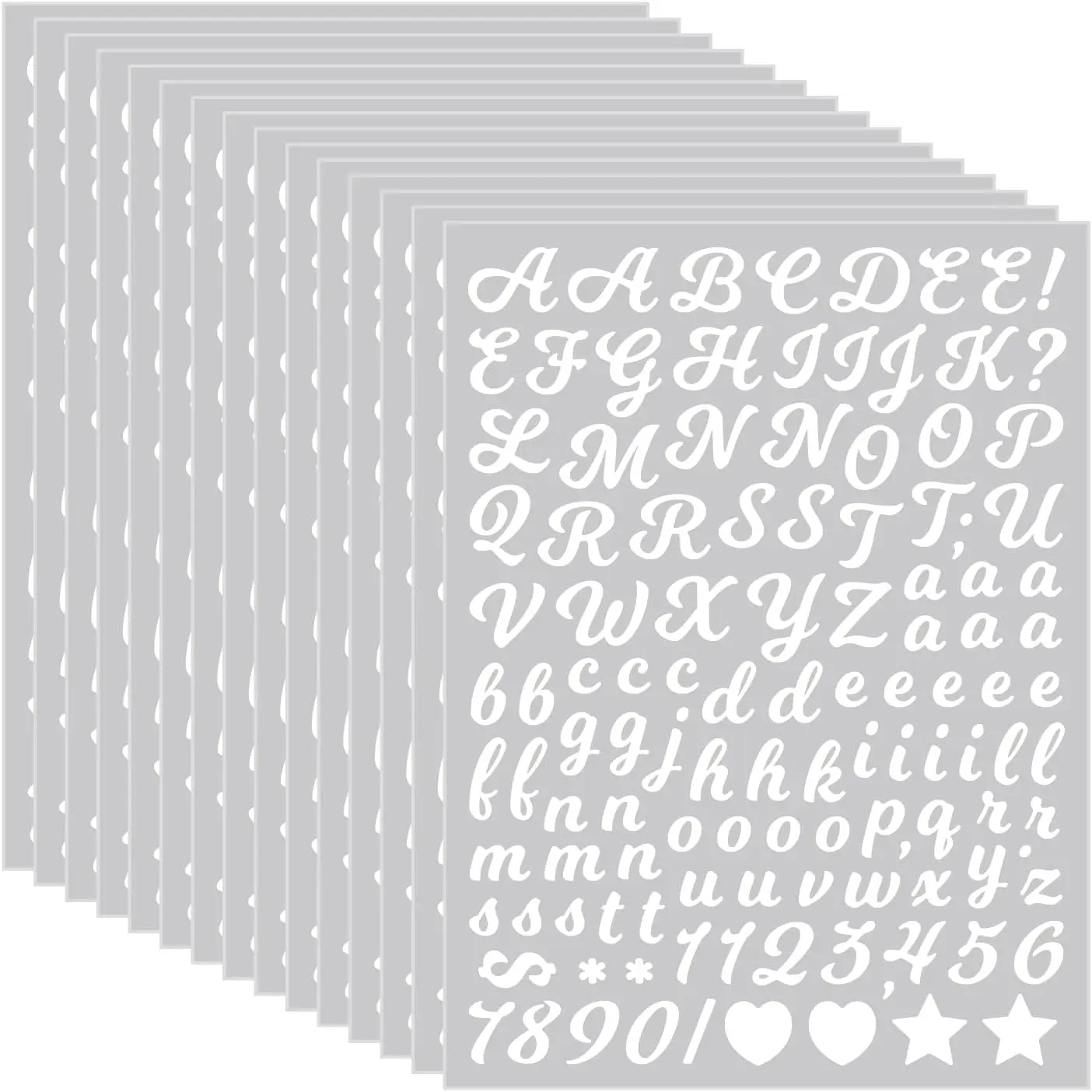 Colorful Self-Adhesive Vinyl Waterproof Small Letter Number Stickers (4050Pcs, 30Sheets, 0.5in, White Writing Style) - Vinyl Decal, Customizable, Peel-Off, Removable Decorative Door Stickers for Mailboxes, Windows, Signs, Vinyl Decal Door Stickers