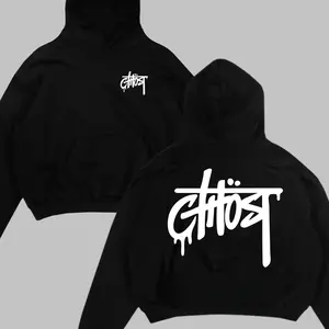 Graphite Ghost Hoodie, Drip Design, Racing Ghost Graphic, Black Unisex Hoodie, Unisex Menswear Womenswear Hoodie