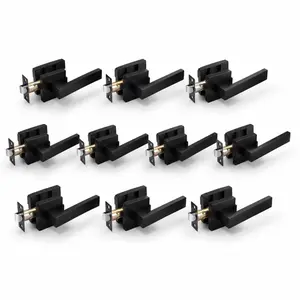 Matte Black Passage Door Levers Square Hall Closet Handles, Heavy Duty Interior Non-Locking Lever Sets, Reversible for Right & Left Side, 10 Pack