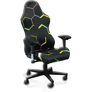 Gaming Chair Covers Slipcovers, 3D Printing Stretchable Elastic Computer Reclining Gaming Chair Seat Cover with Armrest Cover (No Chairs)(M)