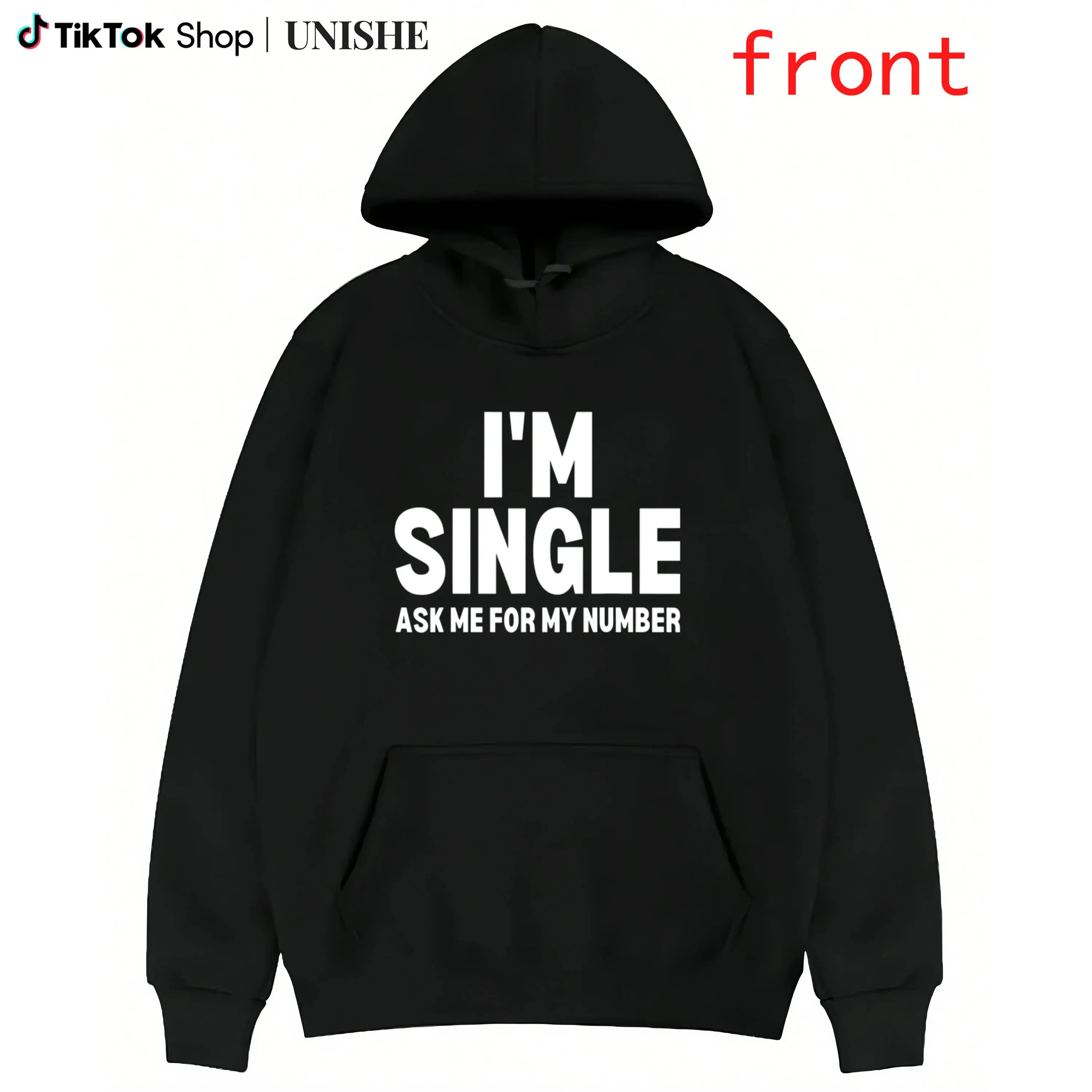 Long Sleeve Hoodie with Bold Single Joke – 'I'm Single Ask Me For My Number', Made in USA