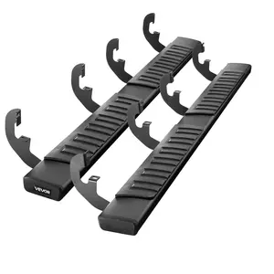 fathersdaygift VEVOR Running Boards, 6 Inches Side Steps Compatible with 2019-2025 Chevy Silverado/GMC Sierra 1500 Crew Cab, 20-25 Chevy Silverado/GMC Sierra 2500HD 3500HD Crew Cab, Black Textured Aluminum Nerf Bars