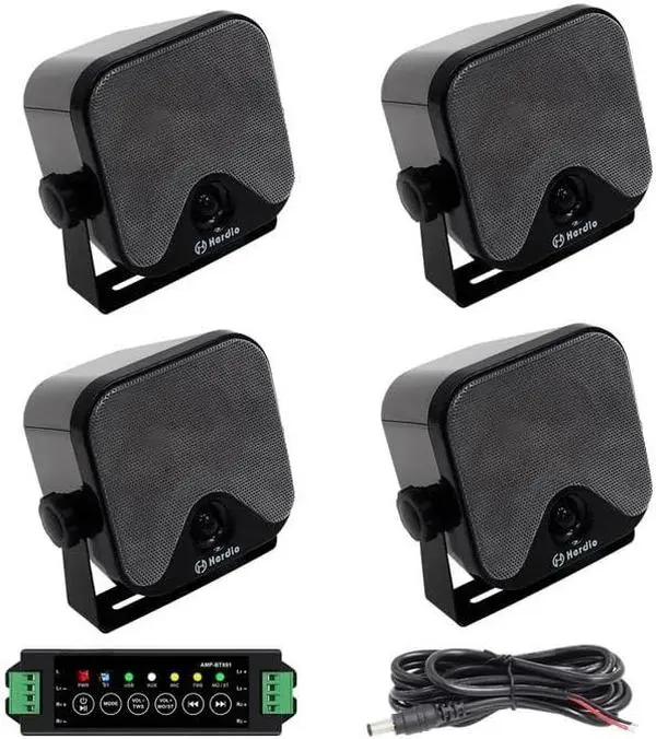 4 Inch 240W Boat Marine  Speakers  Outdoor Speakers for Golf Cart ATV UTV RZR Camper Tractor Boat   Courtyard Powersports,2 Pairs (Black)