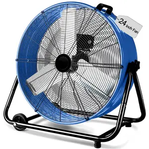 24 inch Powerful Industrial Fans, 3 Speed Versatile Heavy Duty Drum industrial fan,Air Circulation High Velocity Energy Efficient Quiet Operation Fan For Warehouse, Workshop, Factory, Commercial, Residential Investment Portable Durable Silent tiktokshopsp