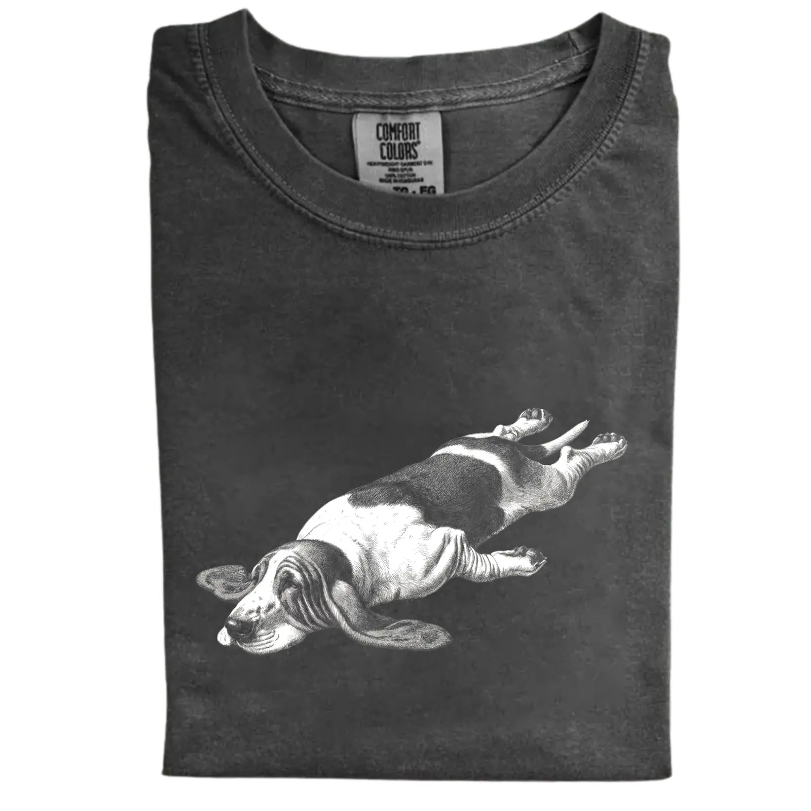 Basset Hound Sploot Comfort Colors T-Shirt, Vintage 90s Funny Lazy Dog Graphic Tee, Sleeping Basset Hound Shirt, Unisex Dog Lover Gift