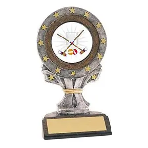 BuyAwardsandTrophies All Star Resin Croquet Trophy - Plastic Trophy with Base, Awards and Trophies for Sports Competition, Prizes for Adults and Kids Gray, 6 1/4"