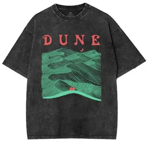 Dune Arrakis Landscape with Paul and Chani Lightweight Acid Washed Tee, Dune Shirt, movie lover Graphic tee movie shirt Streetwear Menswear Cotton Fabric