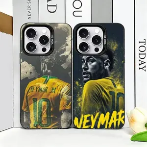 N-Neymar No.10 Football Theme Phone Case For iPhone 17 Air 16 15 14 13 12 11 Pro Max Plus Samsung S26 S25 S24 S23 S22 Plus Ultra,Colorful Silver Phone case Funda Cover