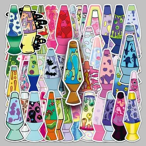 Lamp Design Sticker, 50pcs/set Colorful Cartoon Lamp Sticker, Creative Decorative Sticker for Car Bike Luggage, Sticker for Cars