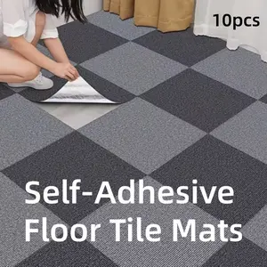 10Pcs Pack Of Self-Adhesive Mat Tiles, DIY Self-Adhesive Floor Tile Mats, 11.81X11.81 Inches (30X30Cm) - Tear And Stick, Available In Various Colors, Suitable For Kitchens, Living Rooms, Offices, Balconies, Etc.