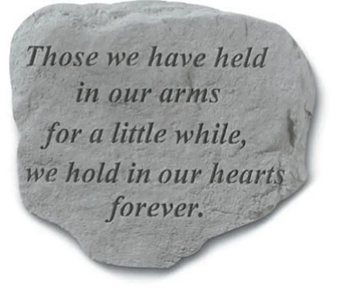 Kay Berry 212 MAIN Decorative Weatherproof Stone Memorial Plaque - "Those We Have Held In Our Arms" Design, Wall-Mount Outdoor Furniture, 11x10 in
