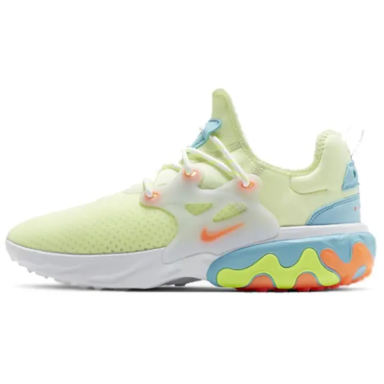 Men's Nike React Presto Low Top Casual Trainers - Barely Volt, React Foam, Mesh Breathable Fabric, for Casual Wear