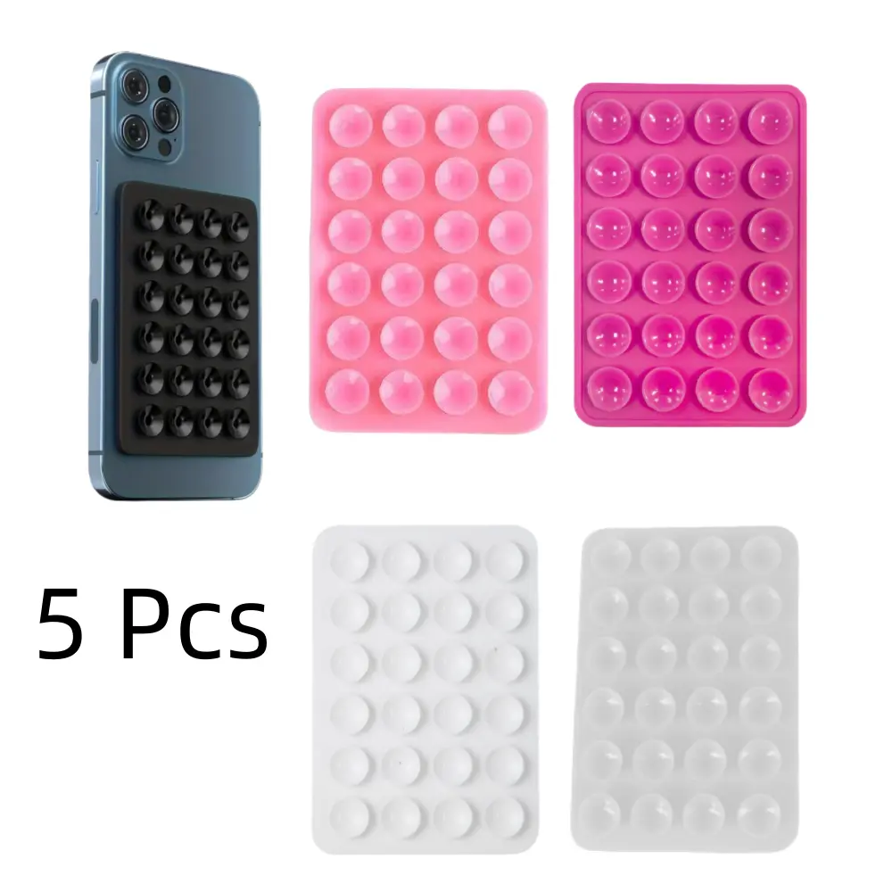 5pcs Fashion Silicone Suction Cups - Versatile for Kitchen, Bathroom & Makeup Mirrors - Ideal for Selfies & Photography