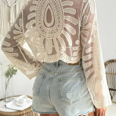 sheer embroidered top outfits