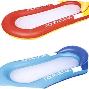 Inflatable PVC Floaties Lounger Floats Raft with Headrest, Anti-Tip Water Float for Pool, Lake, Beach, Noble Blue and, Thickened Pool Raft