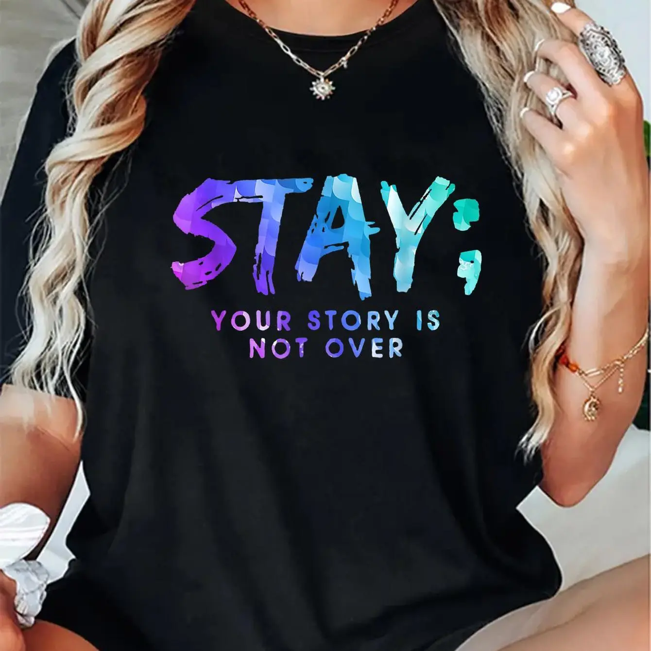 100% Cotton Your Story Is Not Over Stay Suicide Prevention Awareness T-Shirt Shirt