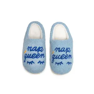 Nap Queen Slippers | Fuzzy Non-Slip Slippers - Warm Cozy Soft Lightweight Plush Slipper – Cute Home Slippers - Easy Slip-On Design – Unisex Indoor & Outdoor Use Shoes