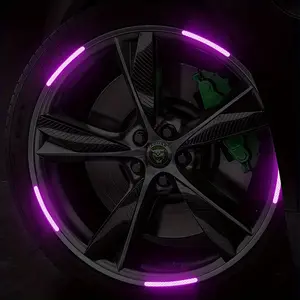 Car Stickers, Purple Wheel Reflective Stickers, Creative Tire Anti-Collision Strips, Motorcycle Electric Vehicle Stickers, Car Decoration Supplies